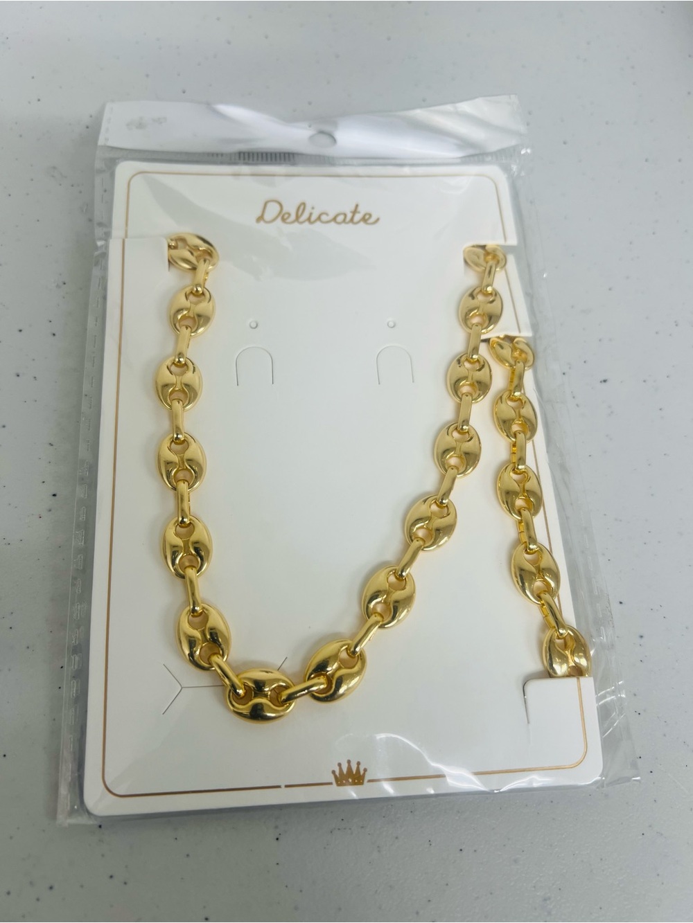 delicates Shiny Gold Chain Necklace Sets #0026